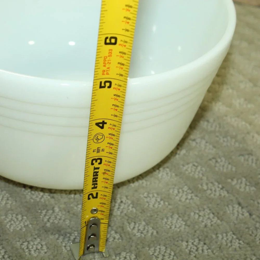 Vintage Pyrex Hamilton Beach White Milk Glass Ribbed Large 8 3/4